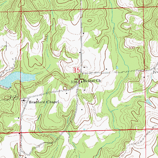 Topographic Map of Bethel Church, AL