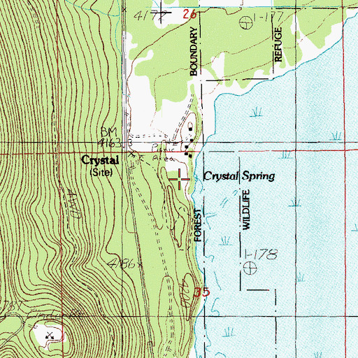 Topographic Map of Crystal Spring, OR