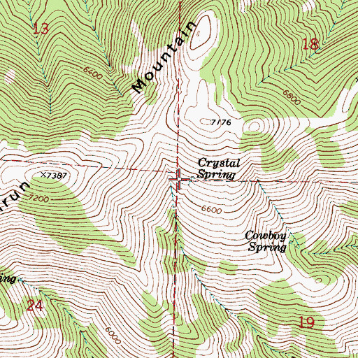 Topographic Map of Crystal Spring, OR