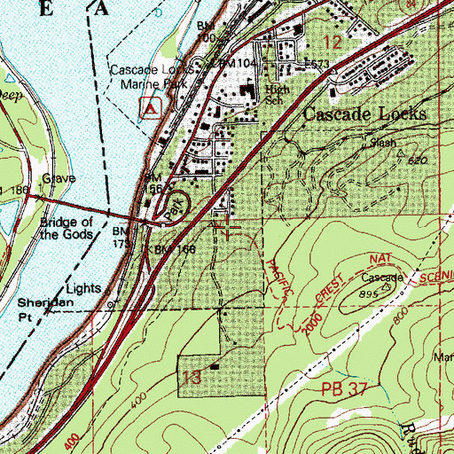 Topographic Map of Crystal Spring, OR