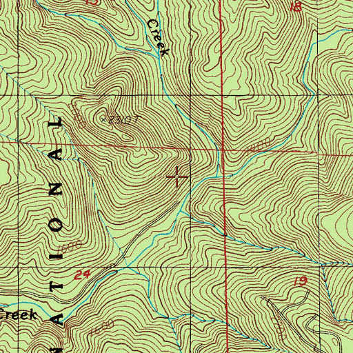 Topographic Map of Cub Creek, OR