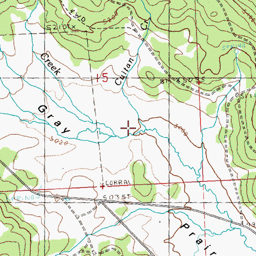 Topographic Map of Cuitan Creek, OR