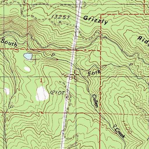 Topographic Map of Cullen Creek, OR