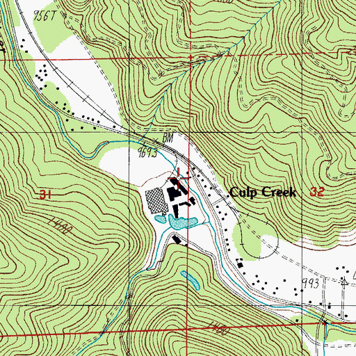 Topographic Map of Culp Creek, OR