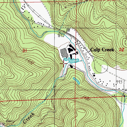 Topographic Map of Culp Creek, OR