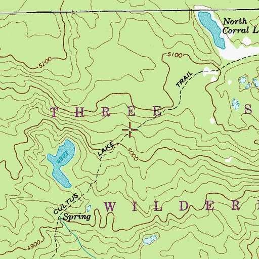 Topographic Map of Cultus Lake Trail, OR