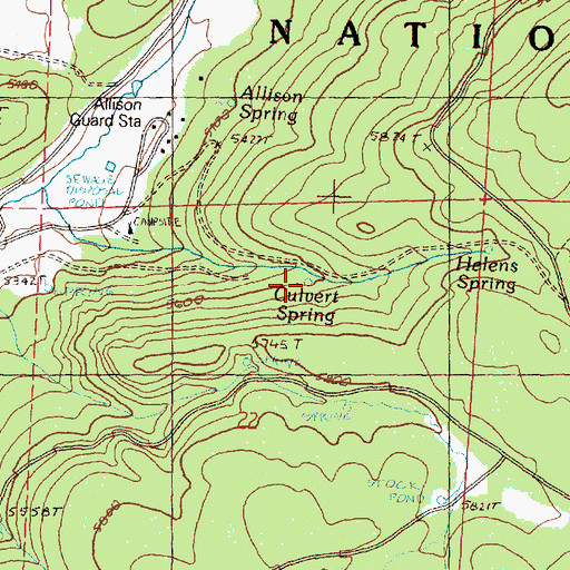 Topographic Map of Culvert Spring, OR