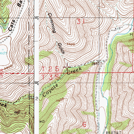 Topographic Map of Cumming Gulch, OR