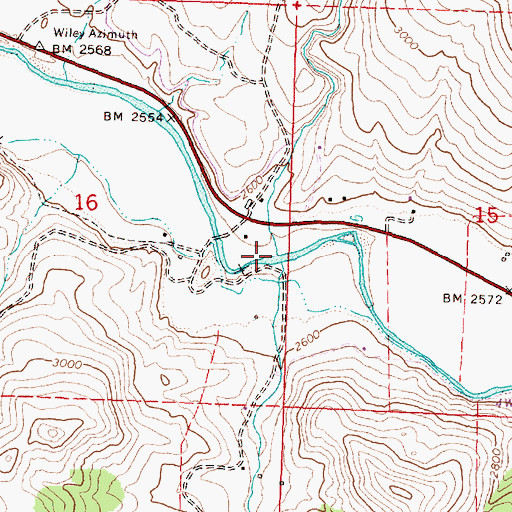 Topographic Map of Cummings Creek, OR