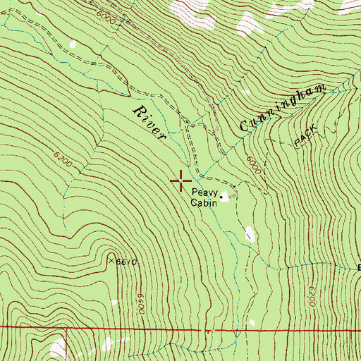 Topographic Map of Cunningham Creek, OR