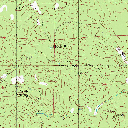 Topographic Map of Cup Spring, OR