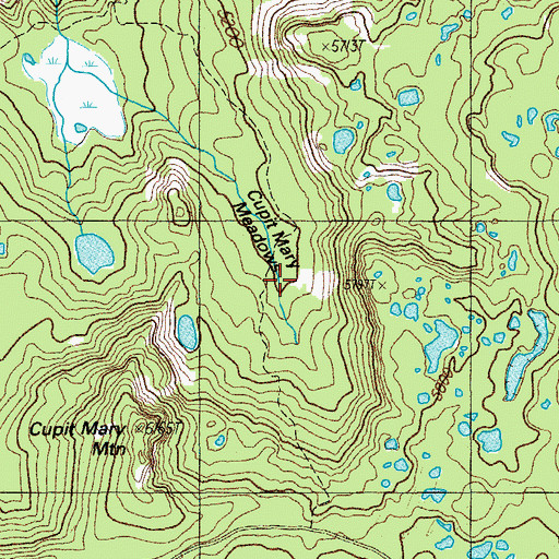 Topographic Map of Cupit Mary Meadow Trail, OR