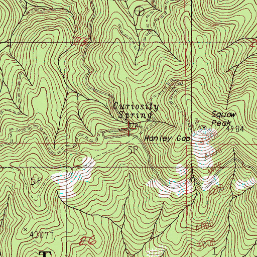 Topographic Map of Curiosity Spring, OR