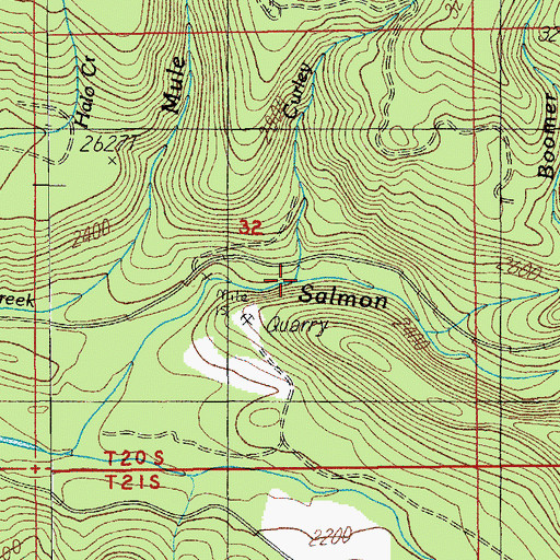 Topographic Map of Curley Creek, OR