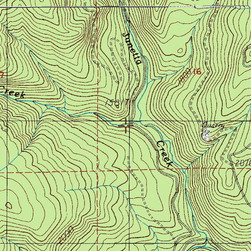 Topographic Map of Curran Creek, OR