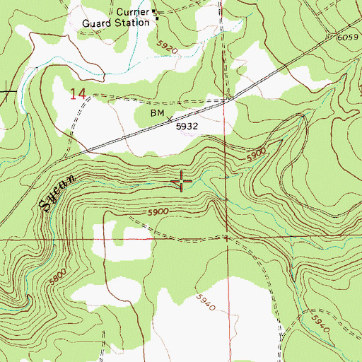 Topographic Map of Currier Creek, OR
