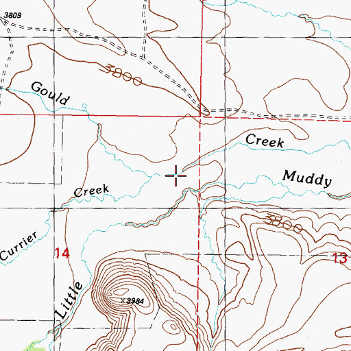 Topographic Map of Currier Creek, OR