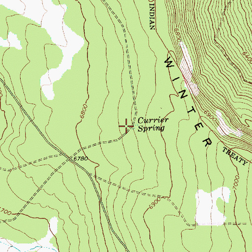 Topographic Map of Currier Spring, OR