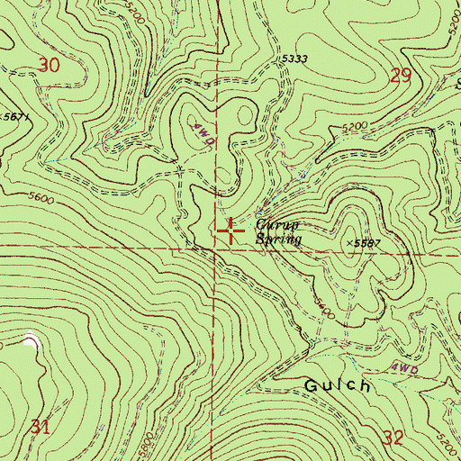 Topographic Map of Curup Spring, OR