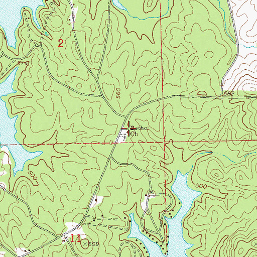 Topographic Map of Bethel Church, AL