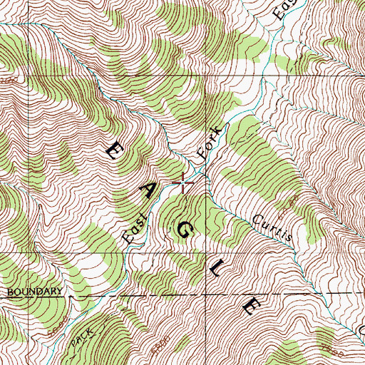 Topographic Map of Curtis Creek, OR