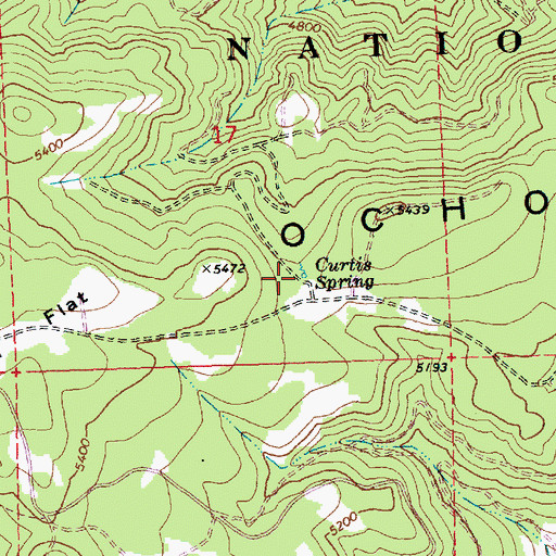 Topographic Map of Curtis Spring, OR