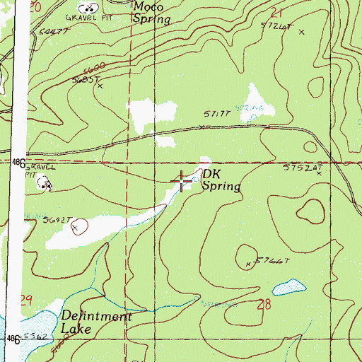 Topographic Map of DK Spring, OR