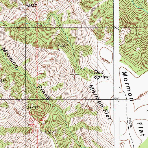 Topographic Map of Dad Spring, OR