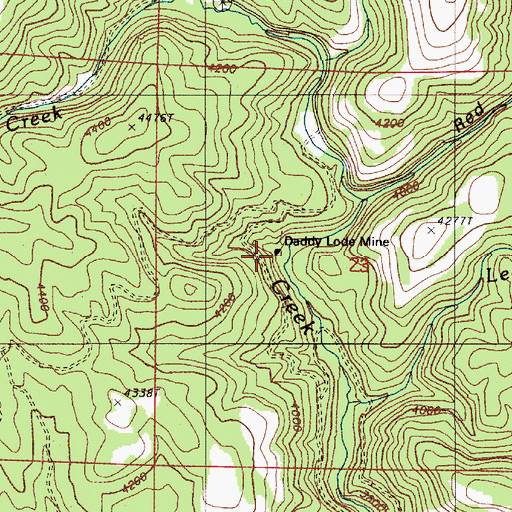 Topographic Map of Daddy Lode Mine, OR