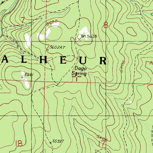 Topographic Map of Italian Spring, OR