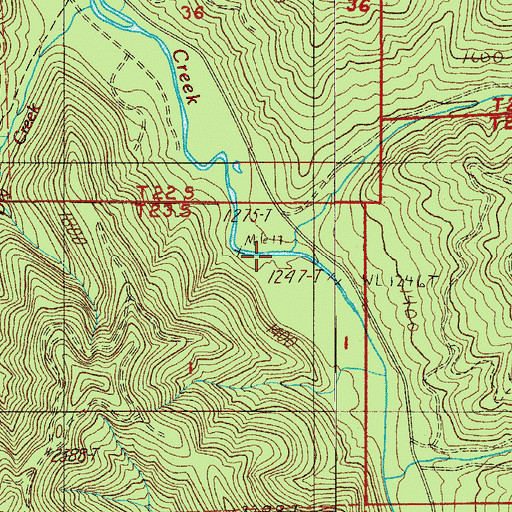 Topographic Map of Dahl Creek, OR