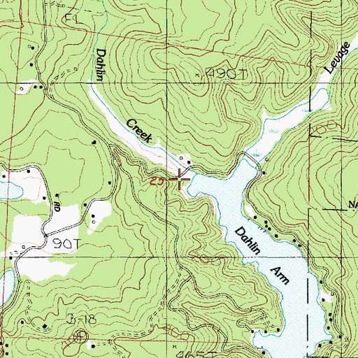 Topographic Map of Dahlin Creek, OR