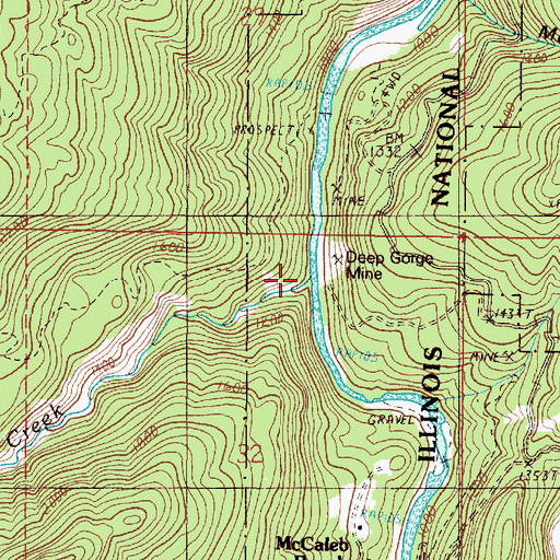 Topographic Map of Dailey Creek, OR