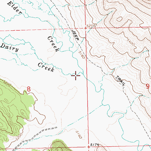 Topographic Map of Dairy Creek, OR