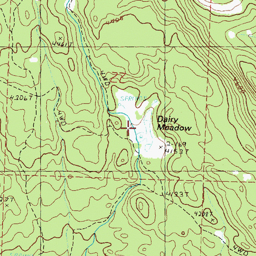 Topographic Map of Dairy Meadow, OR