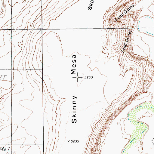 Topographic Map of Skinny Mesa, AZ