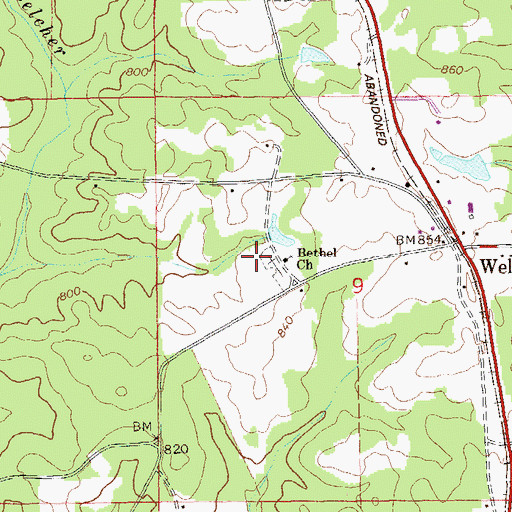 Topographic Map of Bethel Baptist Church, AL