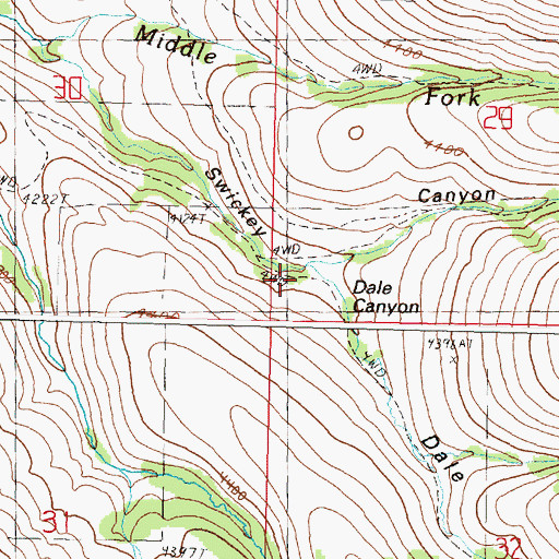 Topographic Map of Dale Canyon, OR