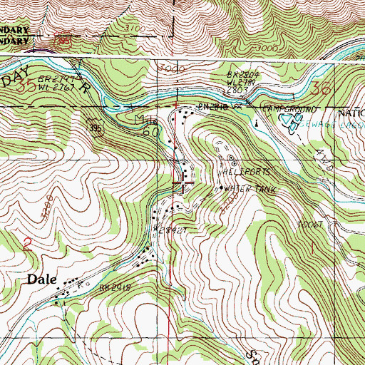 Topographic Map of Dale Work Center, OR