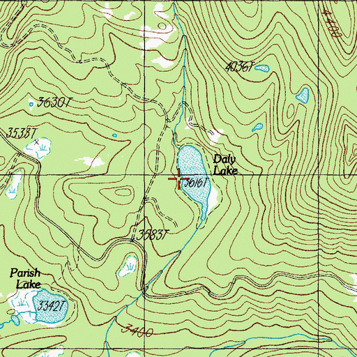 Topographic Map of Daly Lake, OR