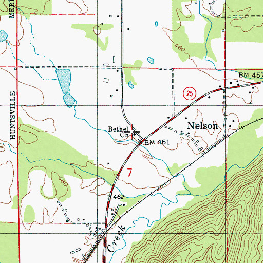 Topographic Map of Bethel Church, AL