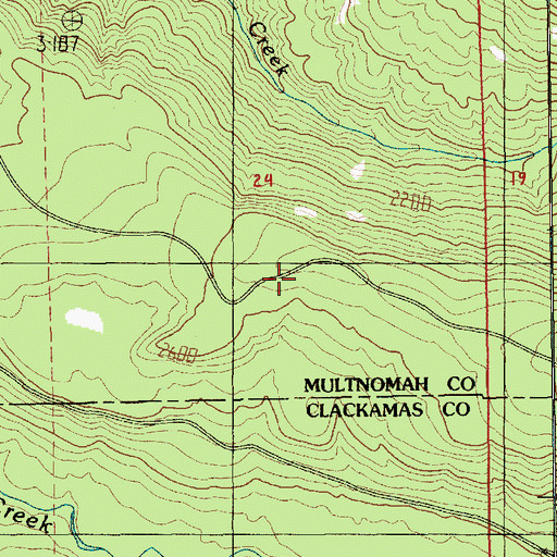 Topographic Map of Damsite Trail, OR