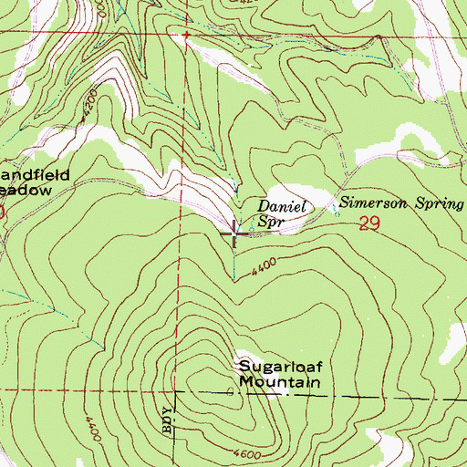 Topographic Map of Daniel Spring, OR