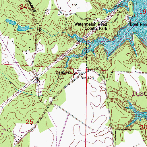 Topographic Map of Bethel Presbyterian Church, AL