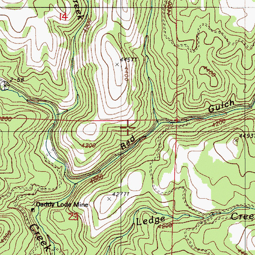 Topographic Map of Dark Canyon, OR