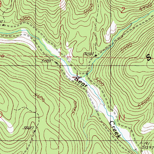 Topographic Map of Dark Canyon Creek, OR