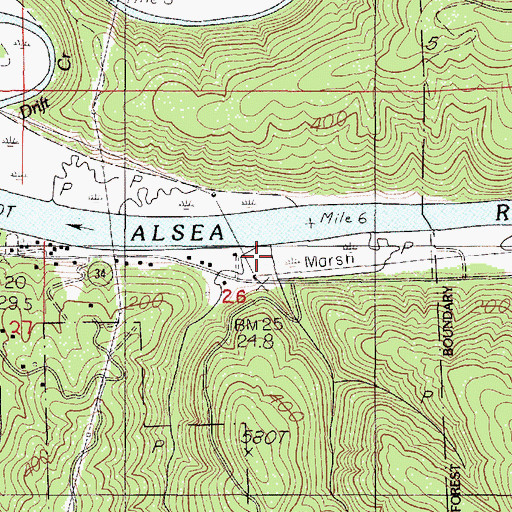 Topographic Map of Little Southworth Creek, OR