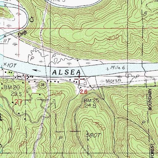 Topographic Map of Southworth Creek, OR