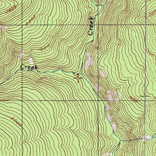 Topographic Map of Darling Creek, OR