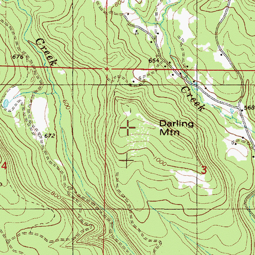 Topographic Map of Darling Mountain, OR